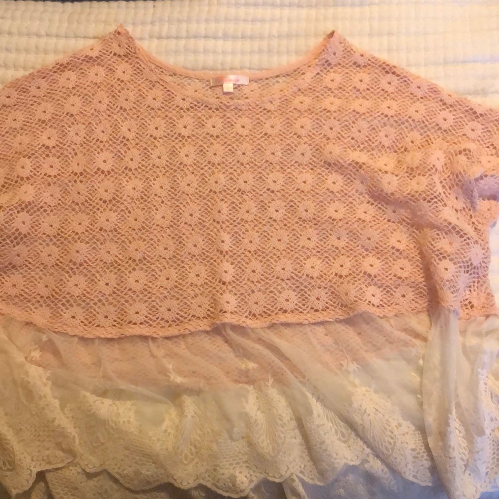 Pink lace top